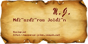 Mészáros Jolán névjegykártya
