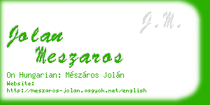 jolan meszaros business card